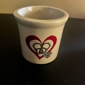 Vintage Red Wing Pottery Ceramic Crock Ronald McDonald House Heart Pop-Tab Logo